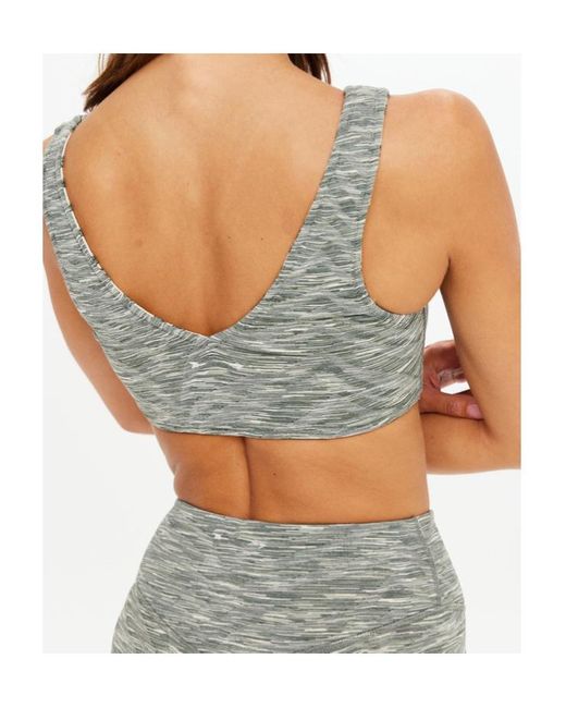 The Upside Gray Reversible Patterned Bra