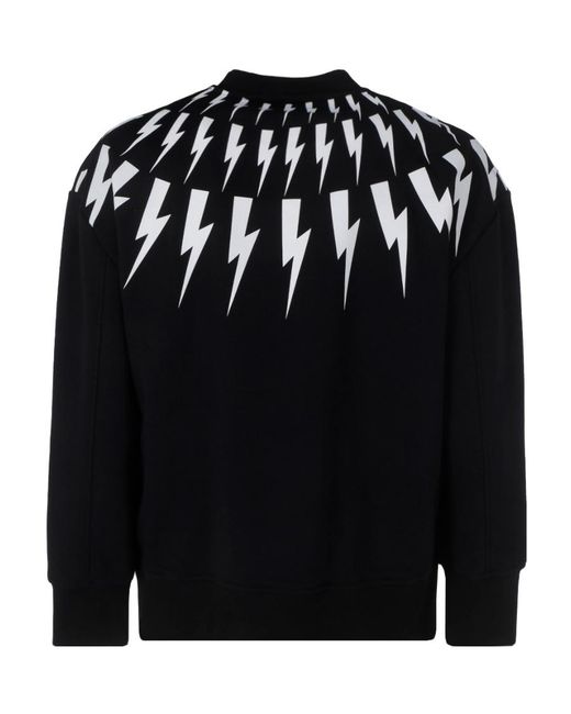 Neil Barrett Black Thunderbolt Print Sweatshirt for men