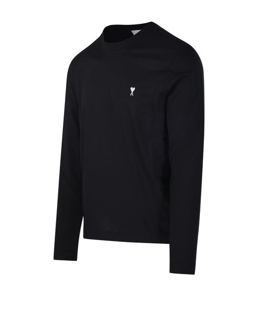 AMI Blue Ami De Coeur Long-Sleeved Crewneck T-Shirt for men