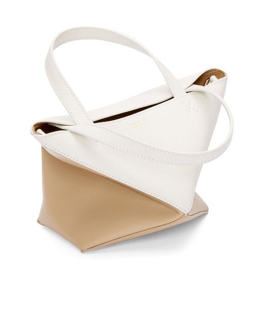 Loewe White Mini Puzzle Fold Tote Bag