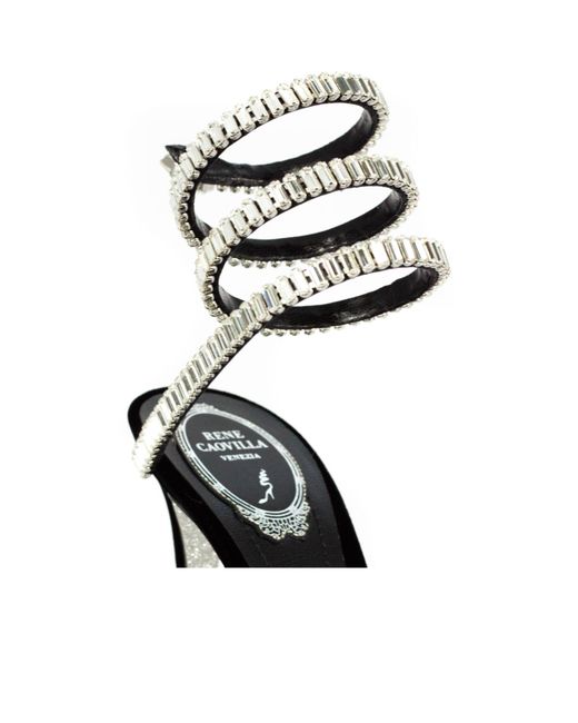Rene Caovilla Black René Caovilla Spark Velvet Sandals