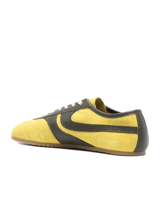 Dries Van Noten Yellow Panelled Low-Top Sneakers for men