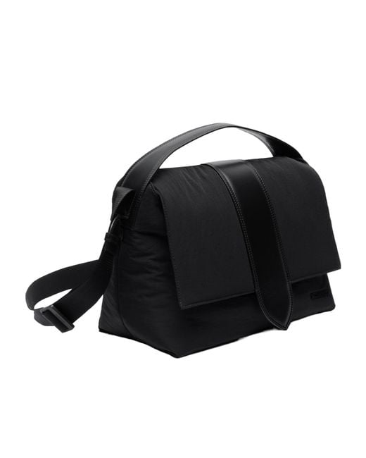 Jacquemus Black Logo Embossed Messenger Bag for men