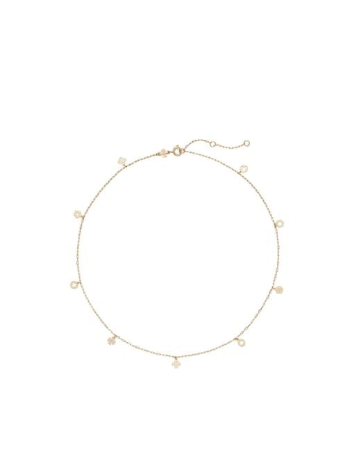 Tory Burch White Forget Me Not Necklace
