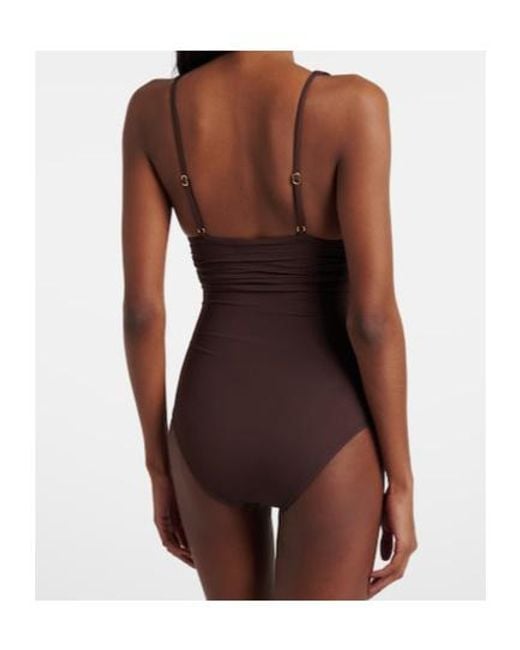 Melissa Odabash Purple Panarea Ruched Swimsuit