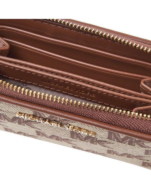 Michael Kors Brown Logo-Plaque Zip-Fastening Wallet