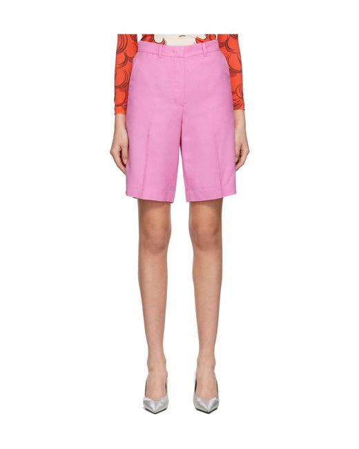 Pushbutton Pink Suiting Shorts