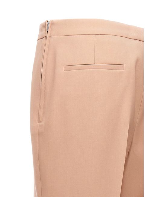Jil Sander Natural Pleated Straight Leg Pants