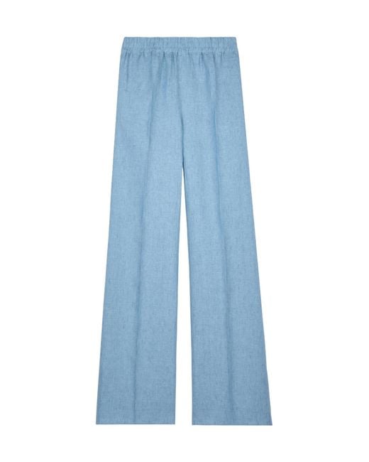 Tod's Blue Elasticated Wide-Leg Trousers