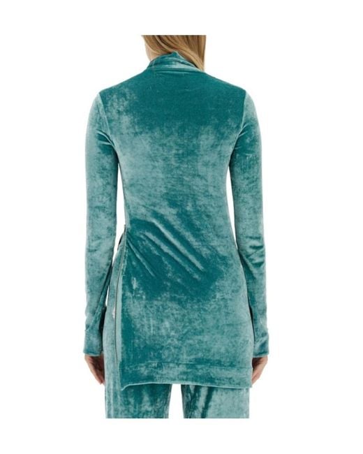 Jil Sander Green High-Neck Long-Sleeved Top