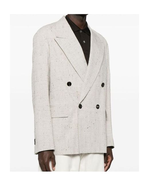 Bottega Veneta White Double Breasted Blazer for men