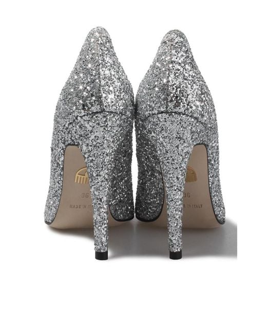 Chiara Ferragni Gray Sequined High Heels