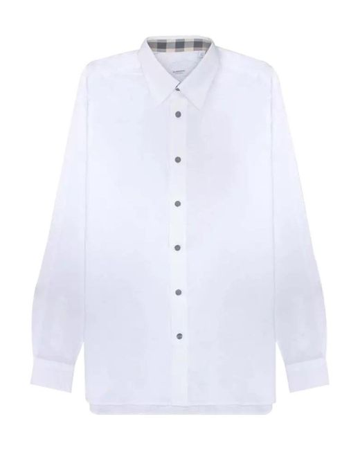 Burberry Blue Logo Pattern Shirt for men