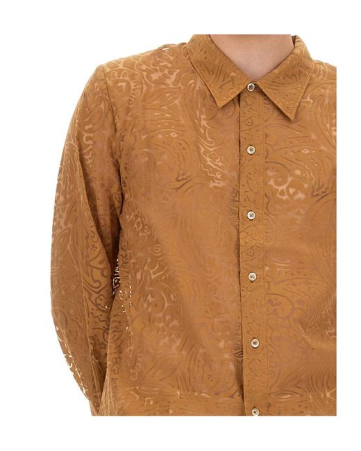 Séfr Brown Maui Lace-Detail Shirt for men