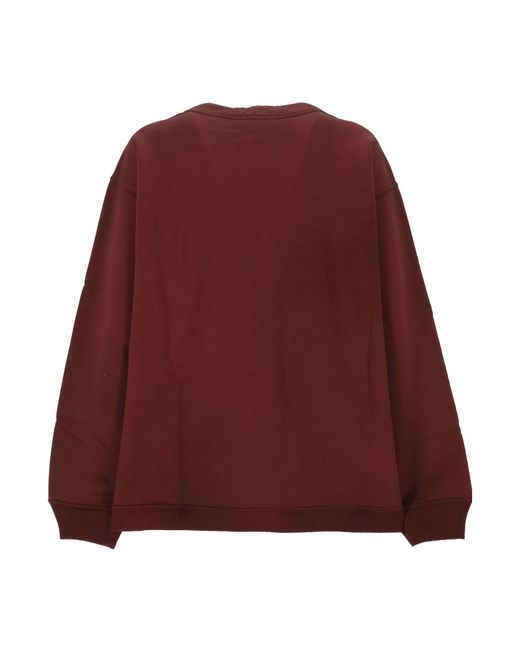 Miu Miu Red Button-Up Fleece Sweatshirt