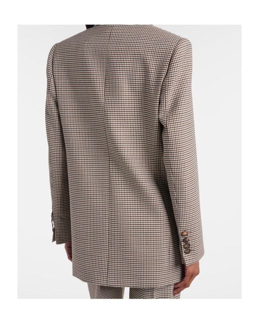 Etro Brown Double-Breasted Wool-Blend Blazer