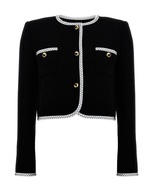 Moschino Black Collarless Singled-Breasted Short Jacket