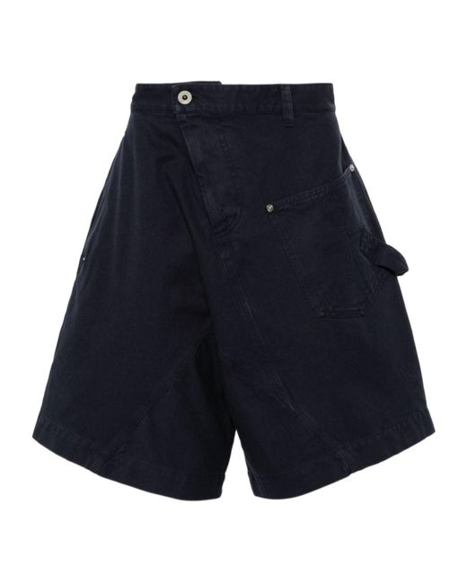 J.W. Anderson Blue Jw Anderson Knee-Length Twisted Bermuda Shorts for men