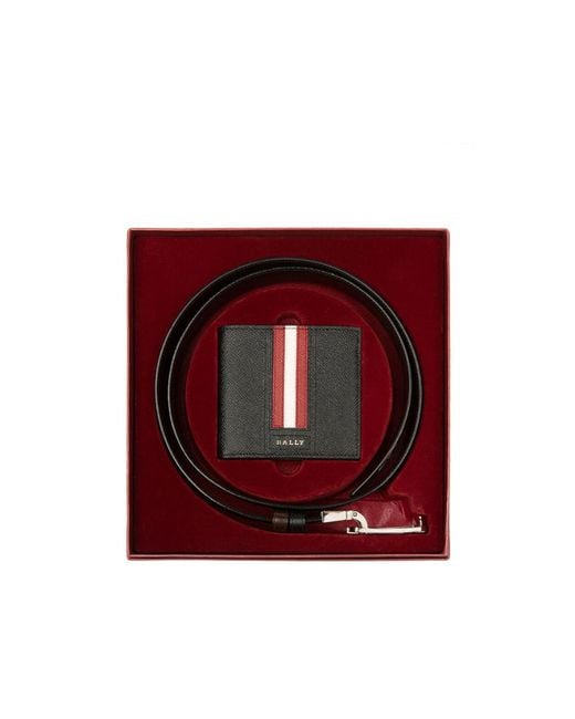 Bally White Leather Belt And Wallet Gitftbox for men