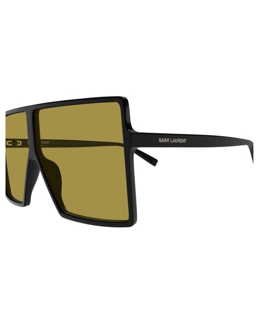 Saint Laurent Green Betty Rectangular Sunglasses