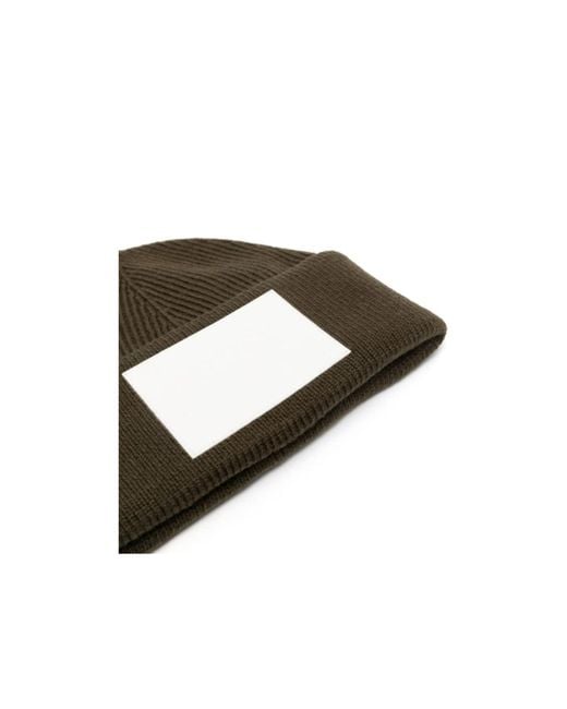 MM6 by Maison Margiela Green Numbers Motif Rib-Knitted Beanie