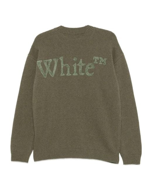 Off-White c/o Virgil Abloh Green Crew-Neck Knit Top for men