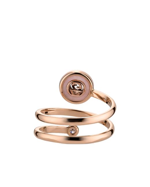 Gucci Pink Interlocking 18K Spiral Ring