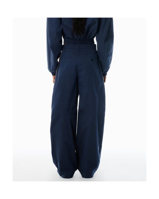 Alexander Wang Blue Mid Rise Pleated Trousers