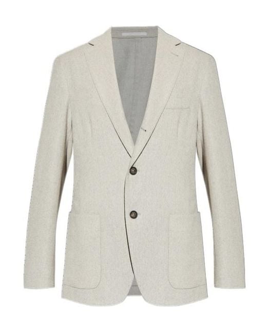 Eleventy White Single-Breasted Tailored Blazer for men