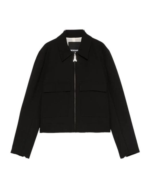 Patrizia Pepe Black Zip-Up Twill Sporty Jacket