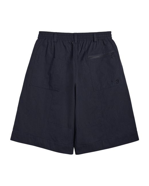 Y-3 Blue Wide Shorts for men