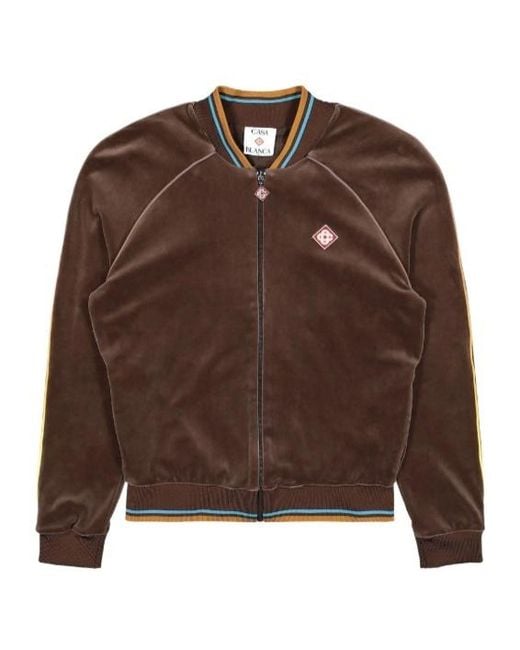 Casablanca Brown Velour Track Jacket for men