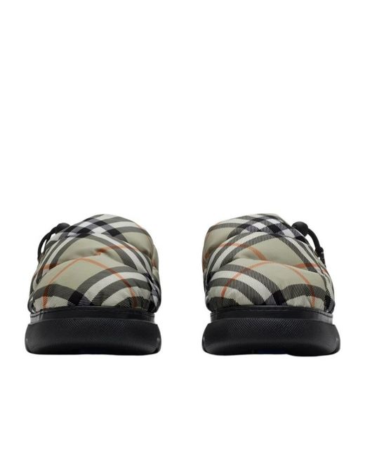 Burberry Multicolor Check Pattern Drawstring Pillow Mules for men