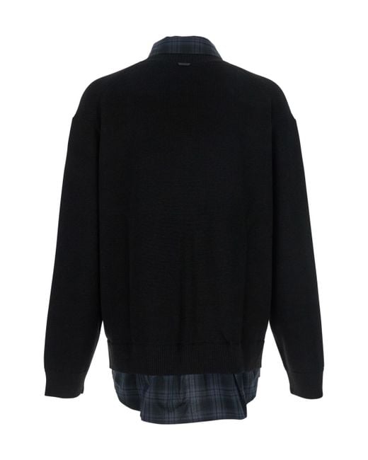 Juun.J Black Layered Long Sleeve Sweater for men