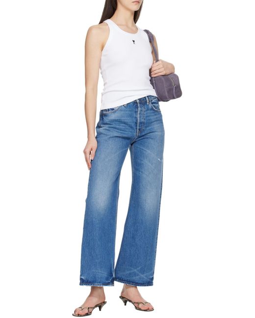 AMI White Ami De Coeur Ribbed Tank Top