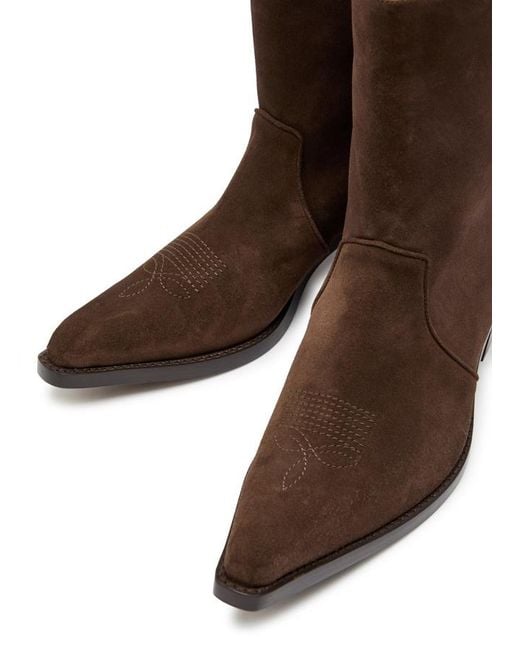 Khaite Brown Clive 35 Suede Ankle Boots