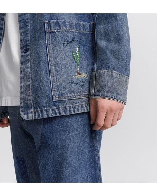 Dior Blue Collared Button-Up Denim Jacket for men