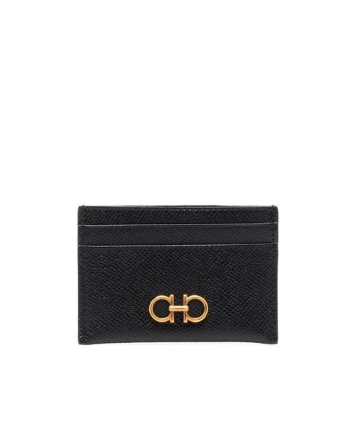 Ferragamo Black Ferragamo Gancini Credit Card Holder