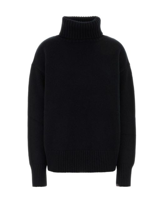 Extreme Cashmere Black N20 Oversized Turtleneck Sweater for men