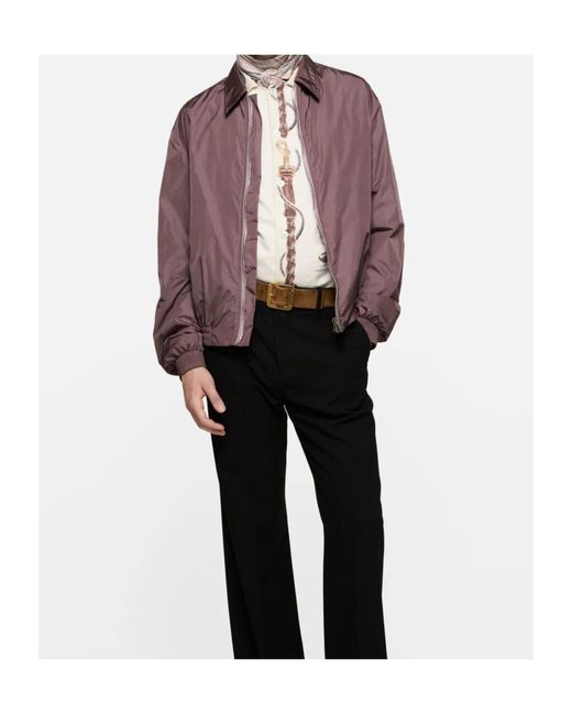 Acne Purple Logo-Print Zip-Up Lightweigt Jacket for men