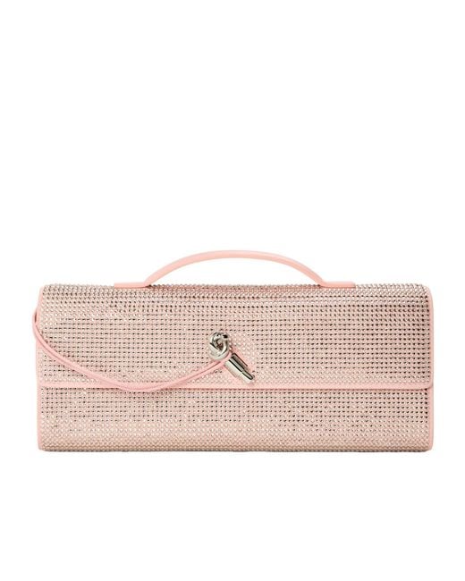 Bottega Veneta Pink Rhinestone-Encrusted Clutch Bag