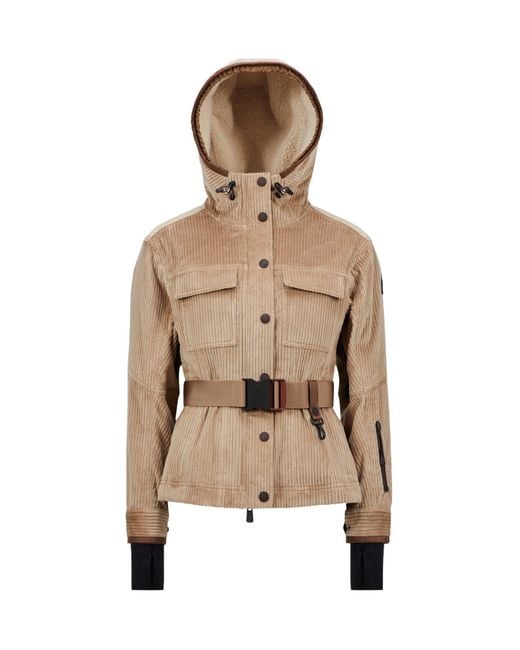 Moncler Natural Hague Technical Corduroy Down Jacket