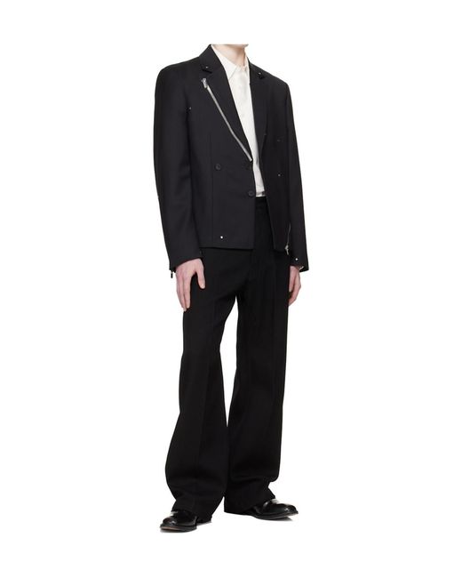 HELIOT EMIL Black Lucent Tailored Long-Sleeve Wool Casual Jacket for men
