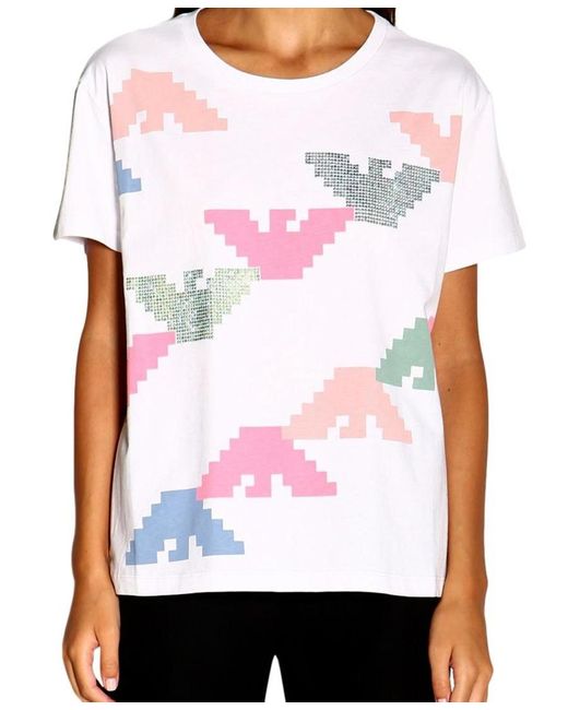 Emporio Armani White Round-Necked Logo T-Shirt