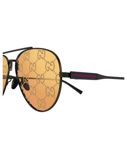 Gucci Metallic Eyewear Pilot Frame Sunglasses for men
