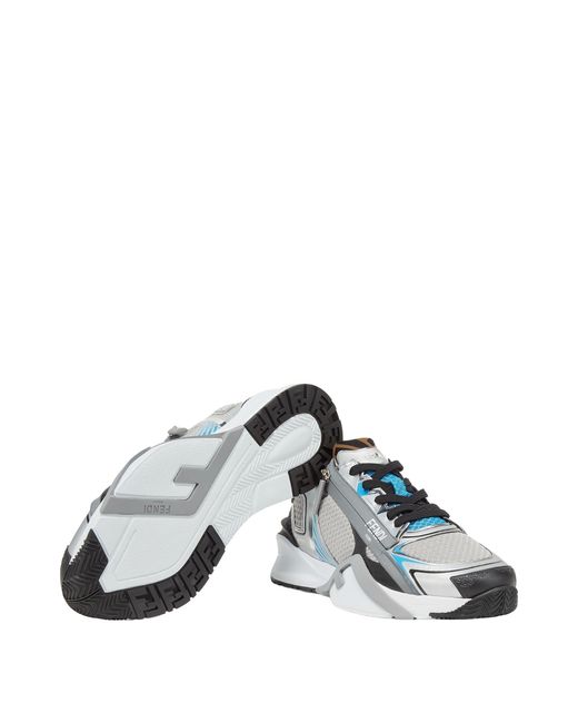 Fendi Blue Flow Lace-Up Sneakers for men