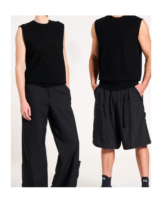 Y-3 Black Graphic Knitted Vest for men