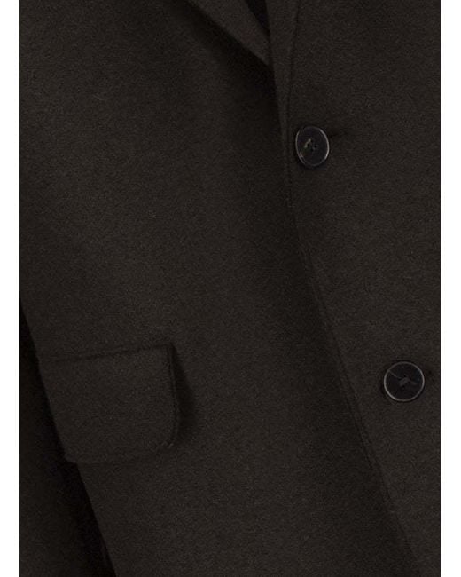 Harris Wharf London Black Two-Button Wool Coat for men