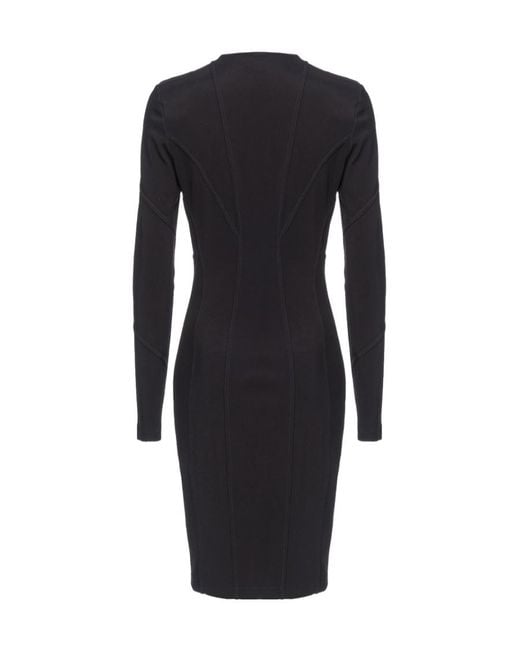 Pinko Blue V-Neck Zip-Up Dress