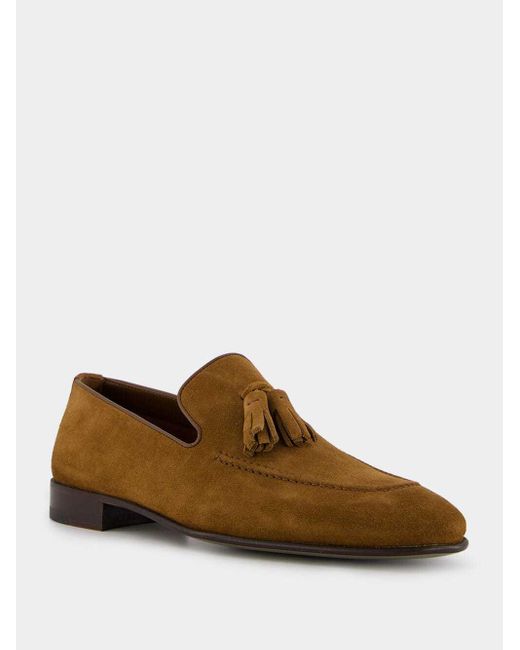 Manolo Blahnik Brown Round Toe Loafers for men